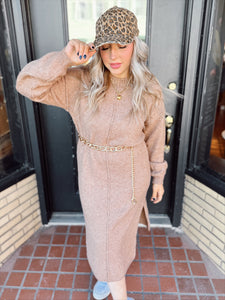 Leopard Distressed Baseball Cap | Tan