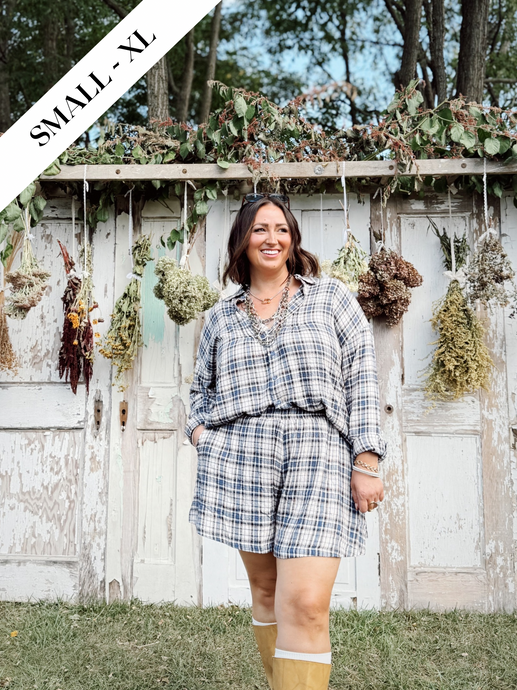 Dragonfly Girls Gingham Set | Blue