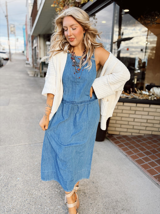 On Repeat Denim Jumper Dress