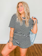 Load image into Gallery viewer, Life is Easy Striped Set | Black