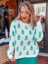 Load image into Gallery viewer, Pearls, Pines and Christmas Tree Farms sweater