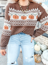 Load image into Gallery viewer, Jackie-O Lantern Sweater | Chocolate