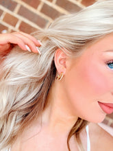 Load image into Gallery viewer, Enzo Gold Pearl Hoop Earrings