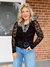 Load image into Gallery viewer, Date Night Velvet Top | Black