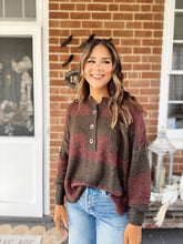 Load image into Gallery viewer, Dark Chocolate Striped Sweater