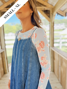 Izzie Floral Mesh Top | Blue