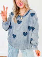 Load image into Gallery viewer, Heartbeat Denim Pullover