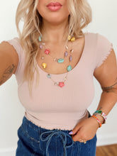 Load image into Gallery viewer, Merrow Knit Seamless Crop Tee | Rose