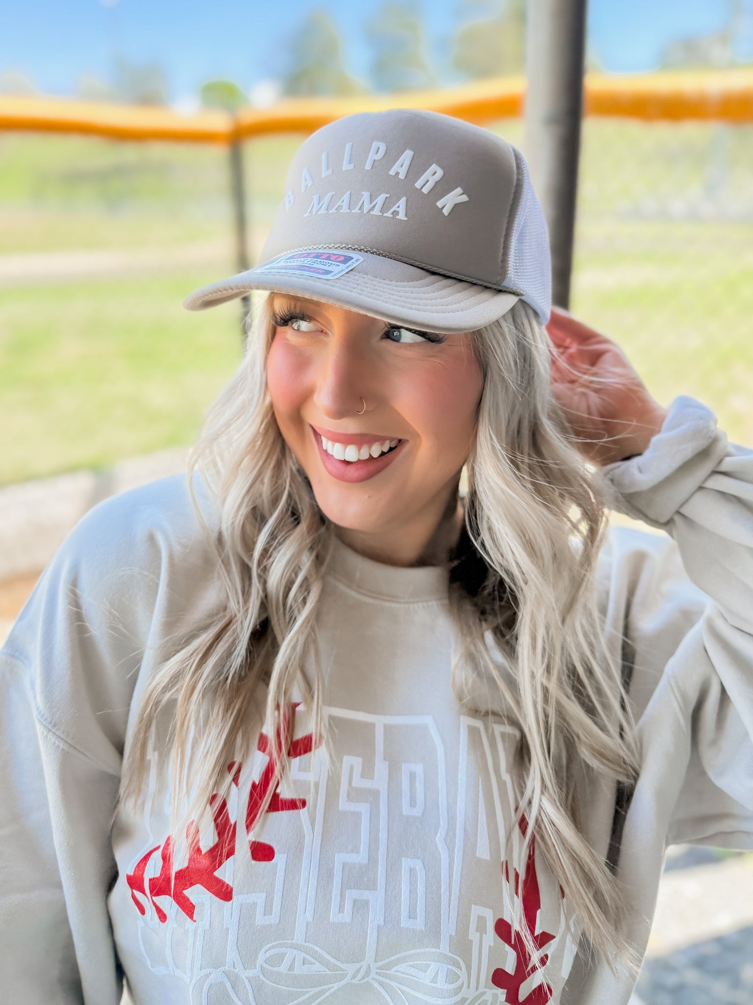 Baseball Mom Trucker Hat Personalized BASEBALL mom hats Womens embroidered distressed  main image 3