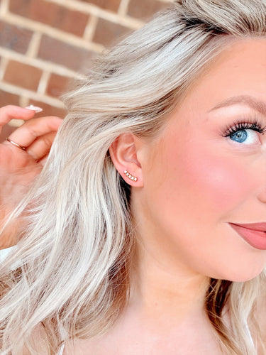 Earth Crystal Diamond Stud Earrings