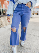 Load image into Gallery viewer, 90&#39;s Baby Blue Vintage Crop Flares