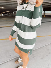 Load image into Gallery viewer, Snug &amp; Striped Sweater Dress | Green
