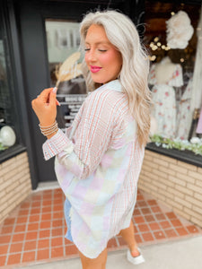O + H Kylie Summer Plaid Button Up Top