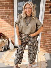 Load image into Gallery viewer, Reintroduce Myself Camo Barrel Jean