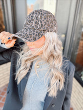 Load image into Gallery viewer, Leopard Distressed Baseball Cap | Brown