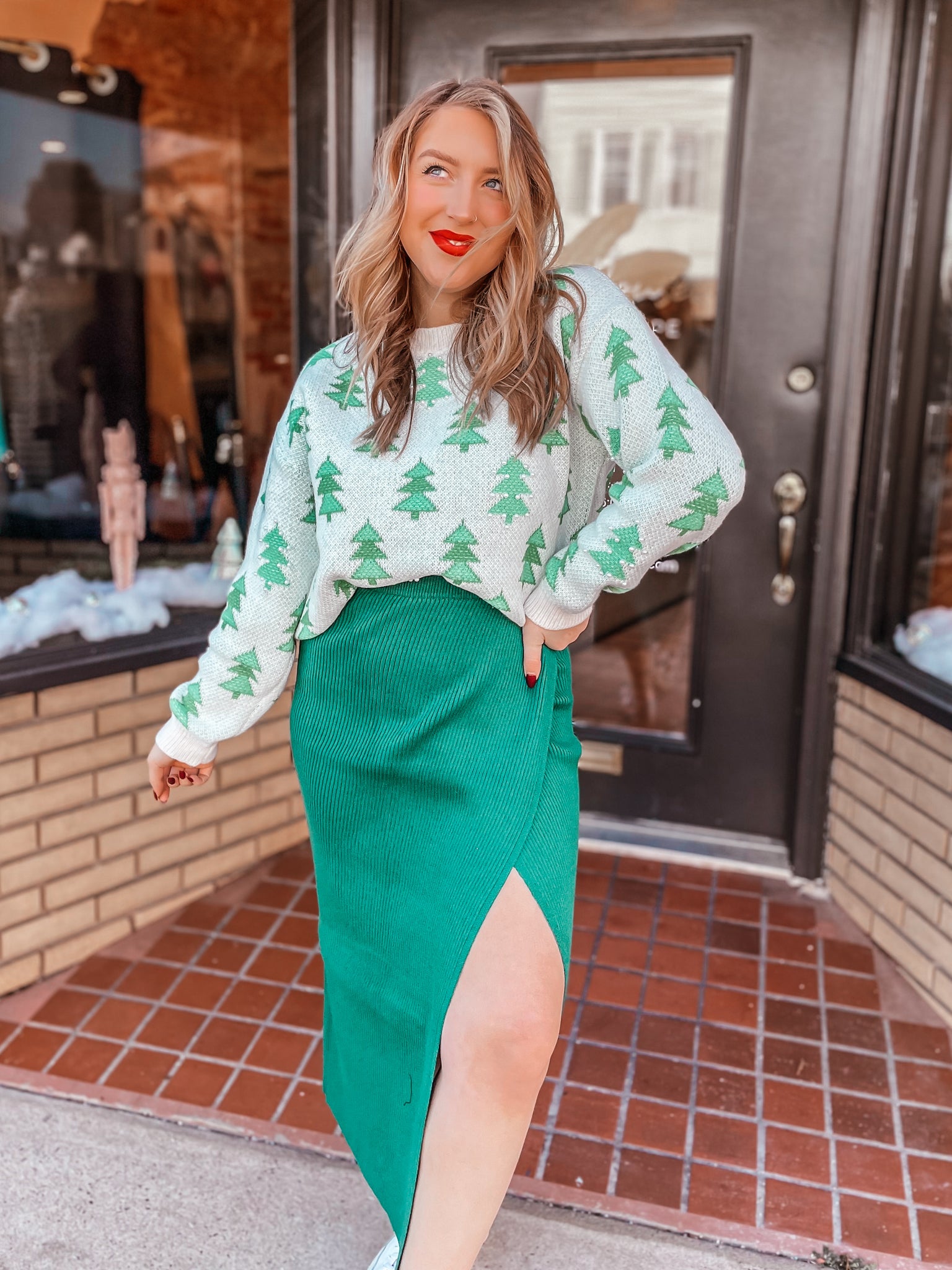 Home for Christmas Sweater Skirt Henhouse Shoppe