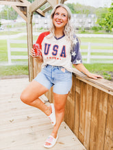 Load image into Gallery viewer, USA Raglan Tee