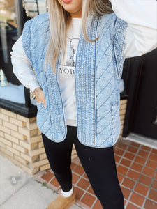 Marianna Quilted Denim Vest