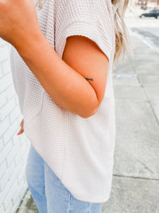Sheena Waffle Top | Oatmeal