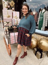 Load image into Gallery viewer, Kristi Plaid Dress | Forest Green