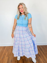 Load image into Gallery viewer, Lavender Laughs Plaid Skirt