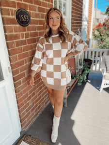 Stars Hollow Checkered Sweater Dress