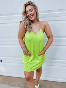 Sporty Era Romper Dress - Lime