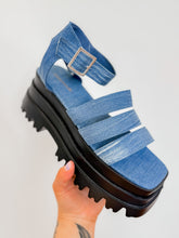 Load image into Gallery viewer, Throwback Girl Denim Platform Sandal