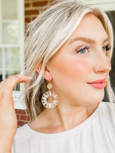 Blush Oval Crystal Earrings