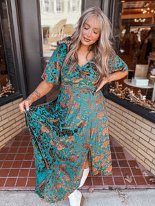 Anna Velvet Burnout Maxi | Emerald