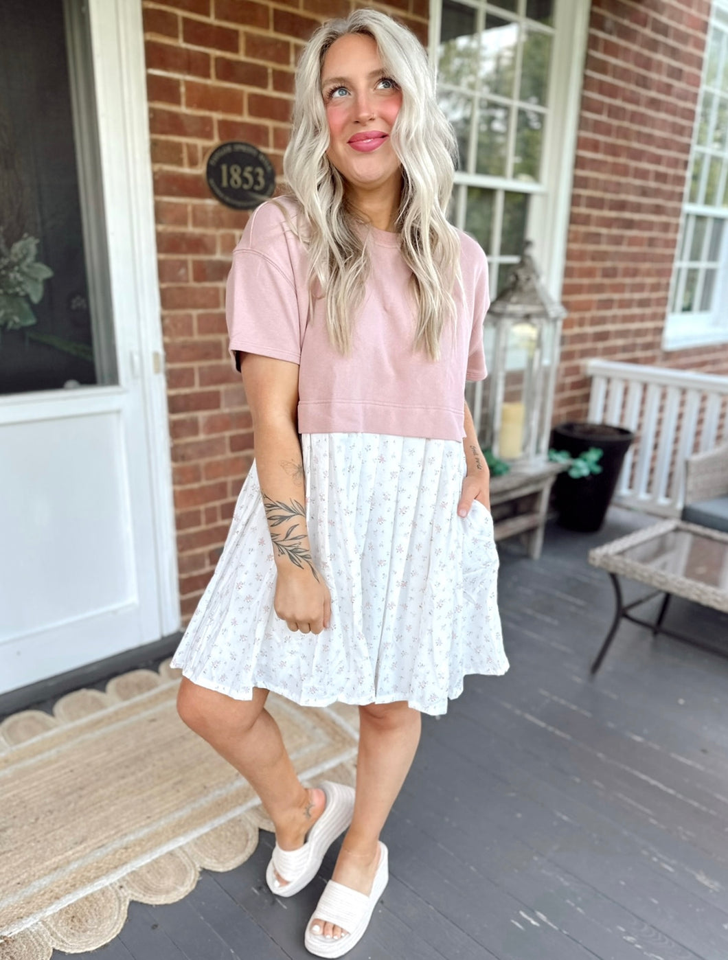 Girls Flower Power Dress | Mauve