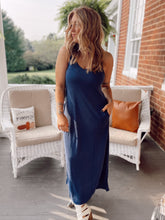 Load image into Gallery viewer, Stay On Your Mind Slip Maxi Dress - Navy