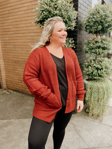 Cozy Cutie Cardigan - Rust