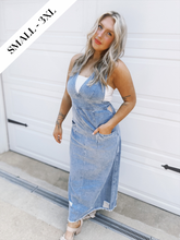 Load image into Gallery viewer, Laid Back Denim Jumper Dress