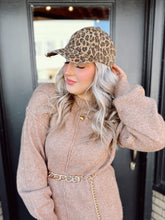 Load image into Gallery viewer, Leopard Distressed Baseball Cap | Tan