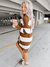 Load image into Gallery viewer, Snug &amp; Striped Sweater Dress | Mocha