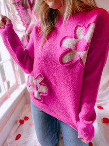 Daisy Dreams Fuchsia Sweater