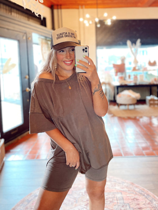 One Hit Wonder Romper Set - Charcoal
