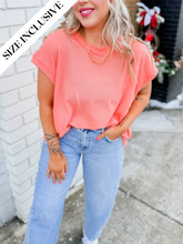 Load image into Gallery viewer, Sheena Waffle Top | Orange