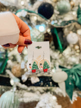 Load image into Gallery viewer, Clay Snow-globe Snowman Earring