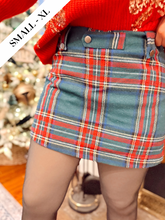 Load image into Gallery viewer, Holidays in New York Plaid Skirt