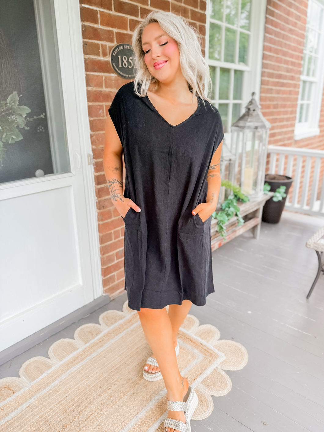Summer Staple Tee Dress | Black