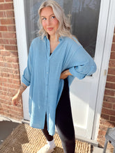 Load image into Gallery viewer, Something Special Longline Button Up | Chambray