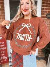 Load image into Gallery viewer, Merry Wreath Christmas Sweater | Brown
