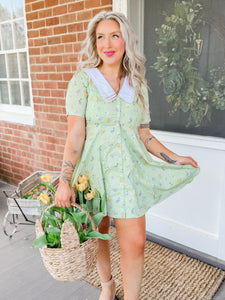 Peter Pan Collar Floral Dress | Fern