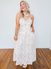 Load image into Gallery viewer, Cotton Florals Spaghetti Strap Maxi Dress
