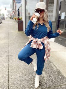 Rainy day jumpsuit | Denim Blue