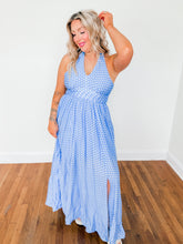 Load image into Gallery viewer, Dotty Darling Halter Dress | Blue