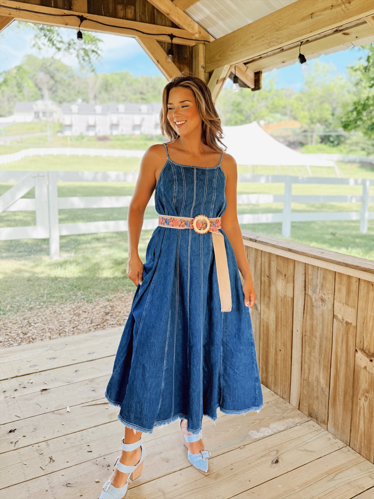 Loretta Lynn Denim Maxi – Henhouse Shoppe