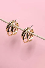 Load image into Gallery viewer, Wall To Wall Accessories - MEDIUM SIZE TRIPLE HOOP EARRING | 31E03937: Gold